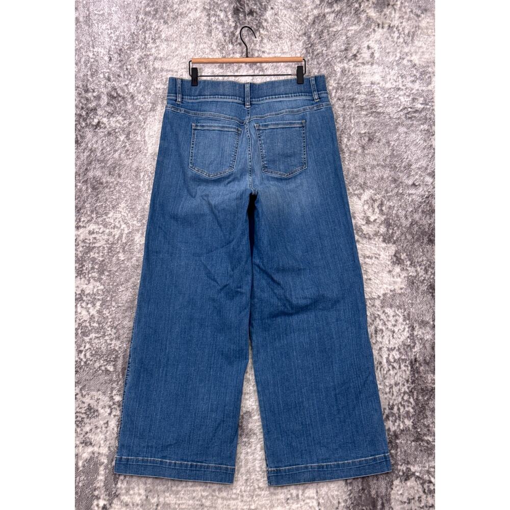 Spanx Jeans 1X Womens Seamed Front Wide Leg Pull On - Picture 2 of 7